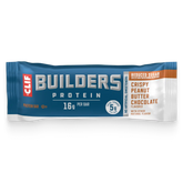 CLIF BUILDERS Crispy Peanut Butter Chocolate Flavored Protein Bar, Reduced Sugar