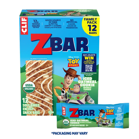 Zbar Iced Oatmeal Cookie Soft-Baked Energy Snack Bars, Organic Granola Bars