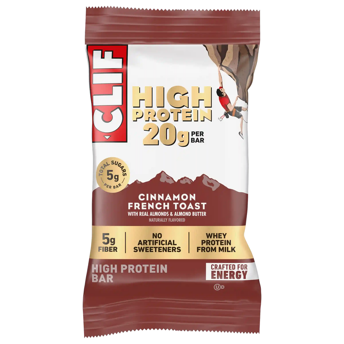 CLIF HIGH PROTEIN Cinnamon French Toast Protein Snack Bars, 4 Bars