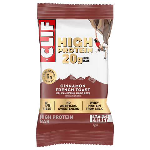 CLIF HIGH PROTEIN Cinnamon French Toast Protein Snack Bars, 4 Bars