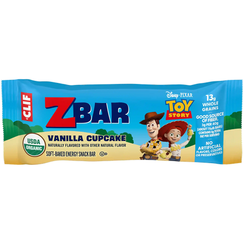 Zbar Toy Story - Vanilla Cupcake - Soft-Baked Energy Snack Bars - Non-GMO - 13g Whole Grains - USDA Organic Granola Bars (6 Pack)