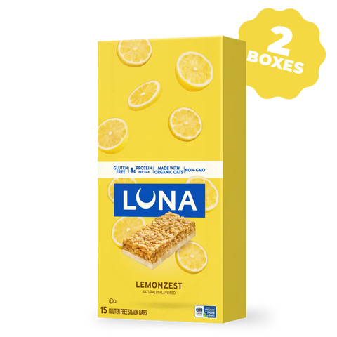 LUNA Bar LemonZest Flavor Gluten Free Snack Bars, Non-GMO Protein Bars
