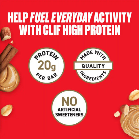 CLIF HIGH PROTEIN Cinnamon French Toast Protein Snack Bars, 4 Bars