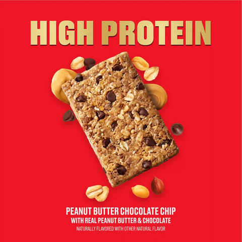 CLIF HIGH PROTEIN Peanut Butter Chocolate Chip Protein Snack Bars, 4 Bars