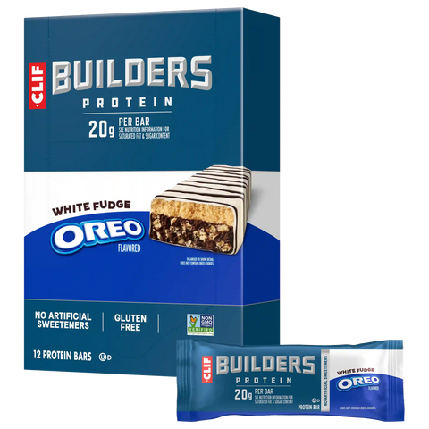 CLIF BUILDERS White Fudge OREO-Flavored Plant Based Protein Bars