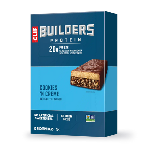 CLIF BUILDERS Cookies 'N Creme Flavor Plant Based Protein Bars